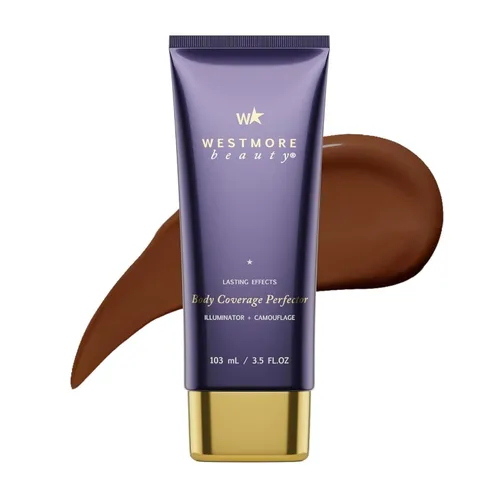 Vista 17 de Westmore Beauty - Perfeccionador de cobertura corporal de 3.5 onzas / 100 ml (brillo bronce). Maquillaje impermeable para piernas y cuerpo