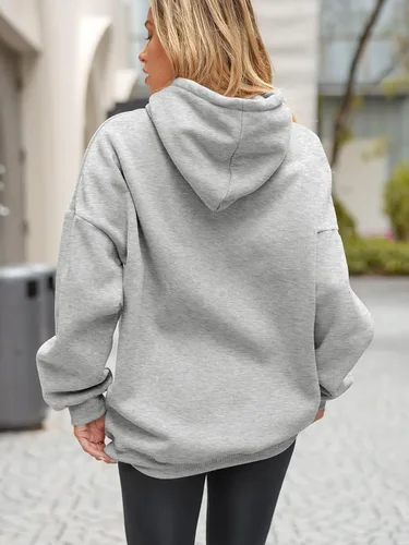 Vista 2 de EFAN Sudaderas con capucha de gran tamaño para mujer, sudaderas de forro polar con capucha, suéteres casuales y cómodos, ropa de moda de otoño 2023