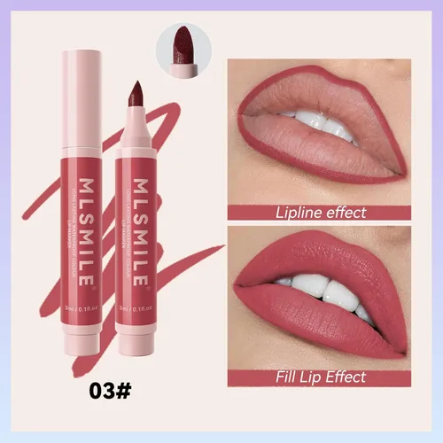 Vista 5 de Rotulador de labios, lápiz delineador de labios líquido hidratante e impermeable, aspecto de color mate, delineador de labios líquido 2 en 1 y lápiz