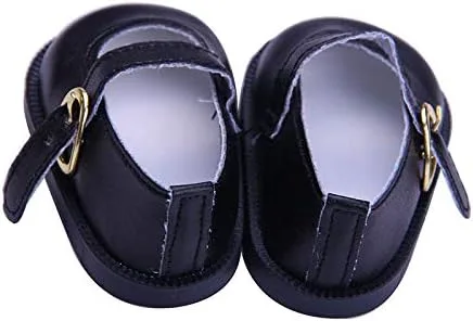 Vista 6 de Zapatos de muñeca de 18 pulgadas, 1 par de zapatos de cuero, accesorios de decoración de muñecas de moda, se adapta a muñecas americanas de 18