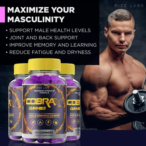 Vista 6 de CobraX - Gomitas CobraX para hombres, Cobra X Enhancement ed Shark Support Tank Suplemento ultra puro, Gomitas Fórmula avanzada Revisión Energética