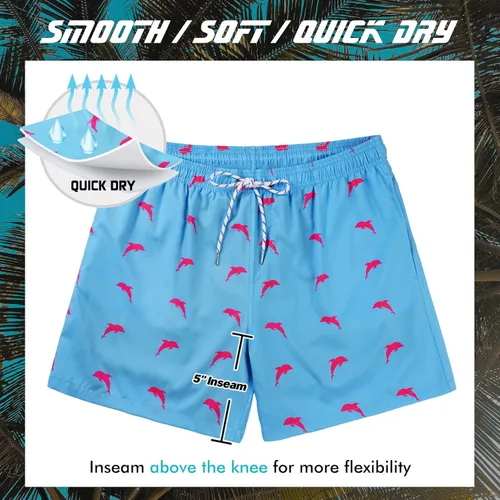 Vista 6 de Narecte Traje de baño para hombre de 5 pulgadas con forro de compresión, de secado rápido, con bolsillo con cremallera