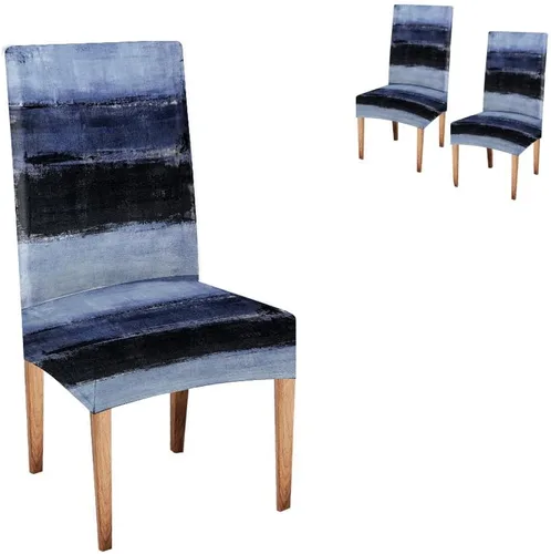 Vista 132 de TOMWISH Fundas para Sillas De Comedor 6, Fundas para sillas de comedor, pintura de arte abstracto, funda extraíble elástica de elastano para silla