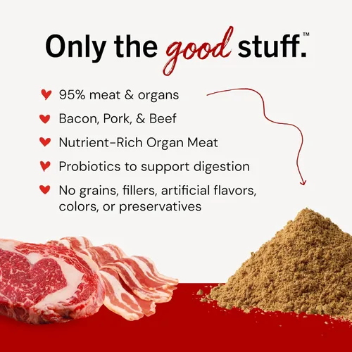 Vista 3 de Stella & Chewy's - Marie's Magical Dinner Dust - Premiun de comida para perros de tocino en polvo seco congelado con frutas y verduras orgánicas