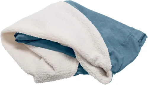 Vista 14 de Cama Furhaven de sherpa y gamuza acogedora - Funda de repuesto para cama de perro, color gris, 44 pulgadas