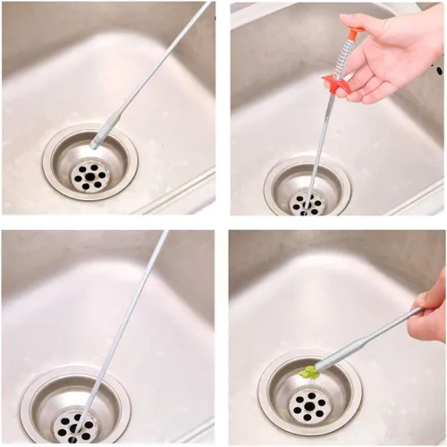 Vista 4 de SDTC Tech Paquete de 2 ganchos de dragado de tubería de resorte, herramienta de recogida de agarre flexible, removedor de obstrucciones de drenaje