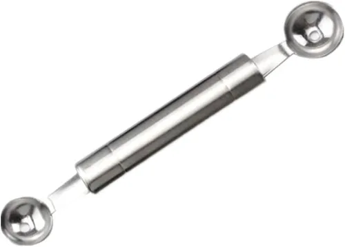 Vista 3 de Cuchara de doble cara del melón de la fruta, 2 en 1 cortador de la cucharada del acero inoxidable 7.9 in