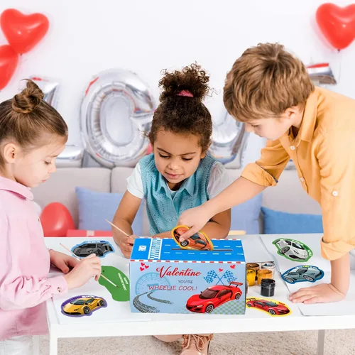 Vista 7 de H1vojoxo 40 cajas de dinosaurios para el día de San Valentín para niños, tarjetas del día de San Valentín y buzón para intercambio de clases