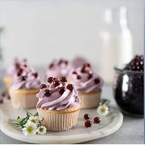 Vista 5 de BREXONIC Boba Pearls, Blueberry Popping Bursting Boba, perlas de tapioca para té de burbujas (arándano, 1 libra, 1 paquete)