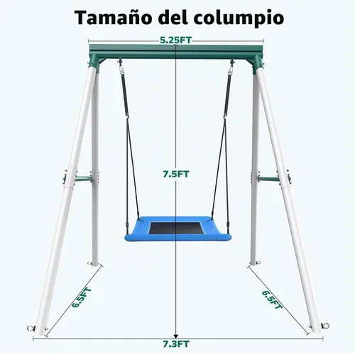 Vista 8 de Trekassy Columpio de platillo resistente de 600 libras con soporte