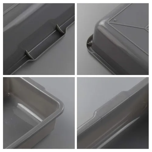 Vista 4 de 4 paquetes de 8 litros gris comercial autobús tina caja de la bandeja del totalizador