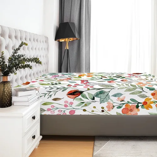 Vista 50 de YIYEA Sábana bajera ajustable de microfibra de doble cepillado de alta calidad, tamaño individual, sábana bajera ultra suave, encogimiento, Blanco