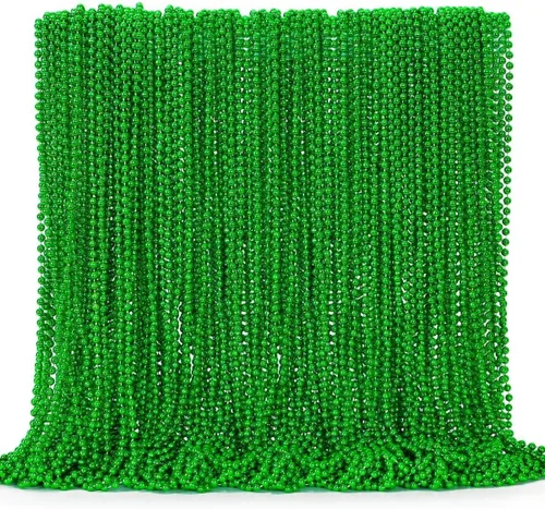 Vista 19 de EOBOH 144 cuentas de Mardi Gras, 12 tipos de collares de cuentas metálicas, suministros de fiesta, collar de Mardi Gras de 33 pulgadas, accesorios
