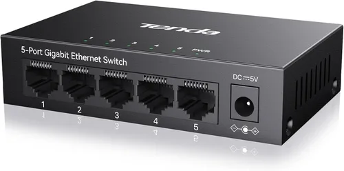 Tenda Interruptor Gigabit de 5 puertos, conmutador Ethernet no administrado, divisor de red con optimización de tráfico, Plug & Play, interruptor de