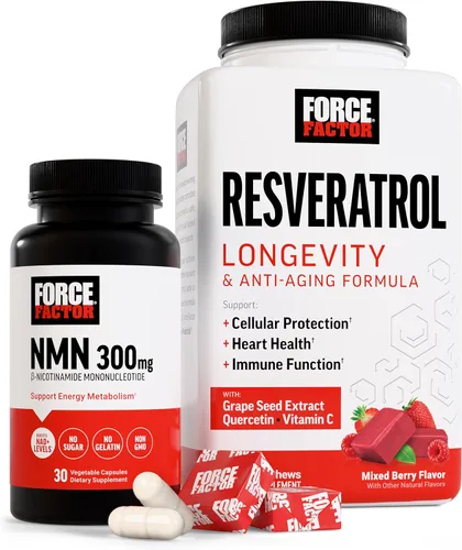 Resveratrol, bayas mixtas, 60 masticables suaves + suplemento NMN, mononucleótido de nicotinamida para apoyar el envejecimiento saludable y el