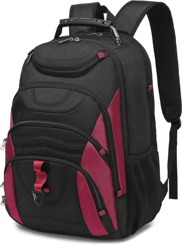 Vista 8 de Mochila para laptop Boavan para hombres (Negro, 15.6), Rosa(Amour Pink), Elegante