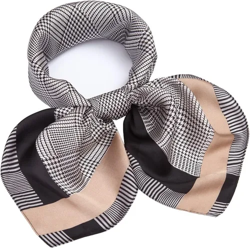 Mascadas para el pelo de satén cuadradas de 68.58 cm. 27 pulgadas con apariencia de seda, pañoleta para mujer