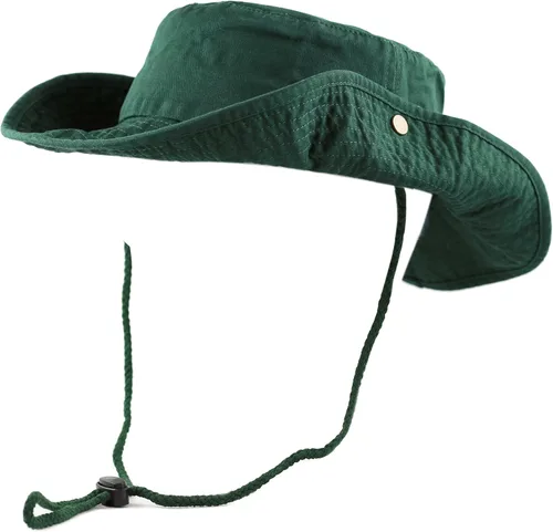 Vista 5 de The Hat Depot - Sombrero de safari, de algodón lavado a la piedra, de ala ancha, plegable, doble cara y sombrero de pesca