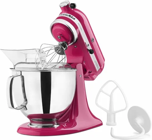 Vista 23 de KitchenAid KSM150PSCV Artisan Series Batidora de pie de 5 cuartos con escudo vertedor - Caviar