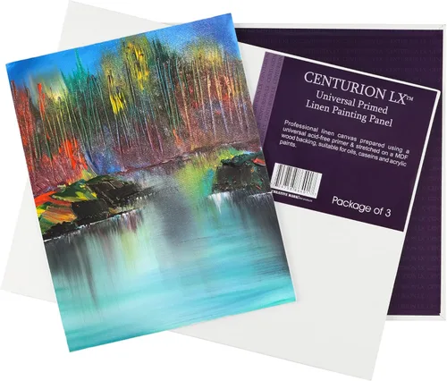 Vista 4 de Centurion All-Media - Paneles de lino imprimado de 12 x 24 pulgadas, 3 unidades, tableros de lienzo imprimados universales de 11 onzas para pintar