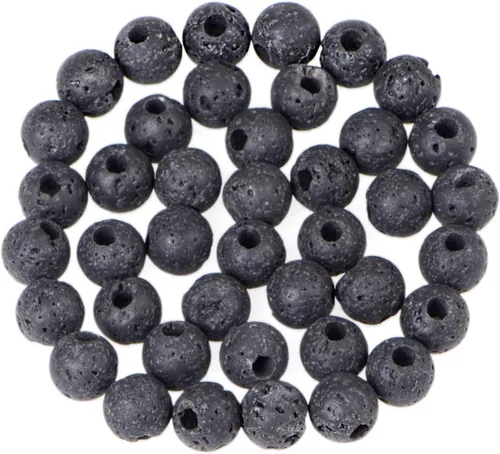 Vista 16 de AD Beads Cuentas de gema natural de 8 mm redondas sueltas con gran agujero de 2,5 mm, 40 piezas (turquesa africana)