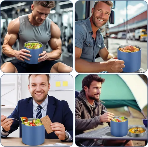 Vista 7 de Frasco de comida aislado de 40 onzas - Diga adiós a los derrames y comidas frías Tapa hermética a prueba de fugas QuickLift Thermo para comida