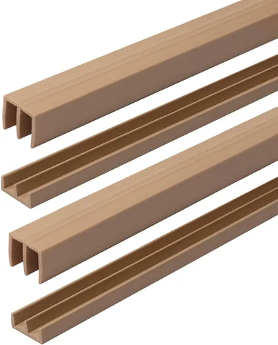 Vista 19 de Riel de puerta corredera de panel de 1/4 pulgadas, juego superior e inferior de plástico negro de 48 pulgadas, fabricado en EE. UU., paquete de 1