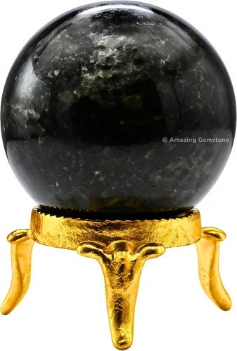 Vista 63 de Amazing Gemstone Bola de cristal de Yaxaita con soporte, bolas de meditación de esfera de cristal de 1.5 pulgadas para brujería y bolas decorativas