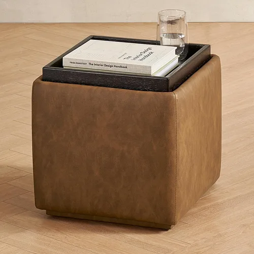 Vista 10 de mopio Levi - Banco de almacenamiento con bandeja reversible, mesa de café de almacenamiento moderna, banco de dormitorio, otomana de mesa de café