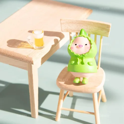 Vista 7 de AUEAR, Juego de 5 accesorios de madera para mesa de comedor en miniatura, 1 12