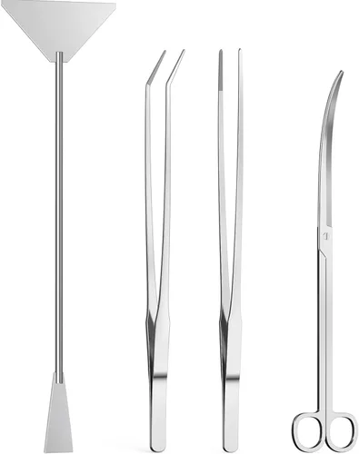 4 herramientas de paisajismo acuático, kit Jeimier Aquascape, pinzas largas y fuertes para acuario, tijeras, raspador de algas, herramientas para