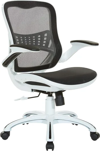 Vista 16 de Office Star Riley - Silla de escritorio ventilada para gerente con asiento y respaldo de malla transpirable, base negra con negro
