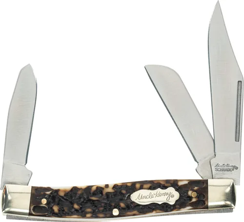 Uncle Henry 885UH Senior Rancher 6.9in Folding Pocket Knife with Stainless Steel Blades and Staglon Handle for Hunting, EDC