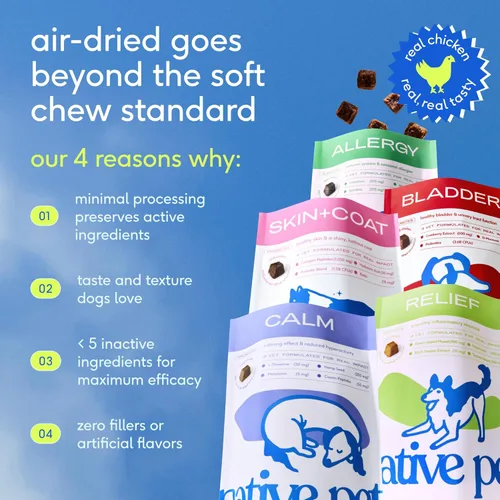 Vista 8 de Native Pet Masticables para alergias para perros – Alivio de la alergia de perros para razas pequeñas – Apoya el alivio de la picazón estacional