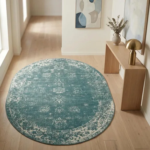 Vista 41 de Unique Loom Sofia Collection - Alfombra para área de casino (3 pies 3 pulgadas x 19 pies 8 pulgadas, para pasillo, azul marino/amarillo)