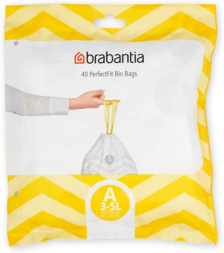 Vista 14 de Bolsas de basura Brabantia PerfectFit (Tamaño W/1.3 Gal) Forros de basura de plástico grueso con asas de cordón (200 bolsas)
