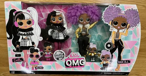 Vista 4 de L.O.L Surprise! O.M.G. Winter Disco. Set -Dollie y D.J 24K (2 muñecas) y sorpresas multicolor