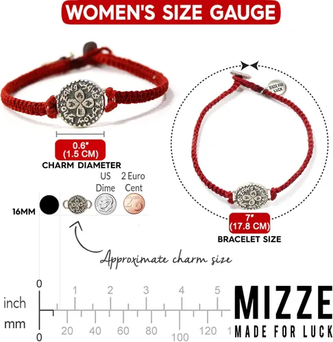 Vista 5 de Red Macrame Love Bracelet with Sterling Silver Love Coin Charm Amulet - Sturdy & Elegant gift for Mom, Romantic Gift for Girlfriend or Lover