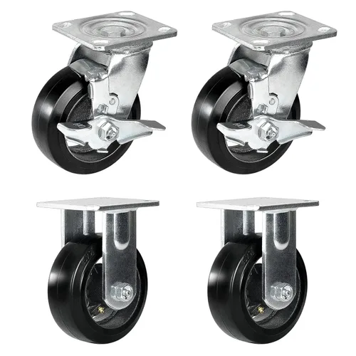 Vista 38 de Ruedas giratorias de 4 x 2 pulgadas, resistentes, 700 libras por rueda, placa superior para carrito de herramientas, plataforma, camión, banco