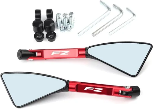 Vista 11 de Espejo retrovisor triangular para motocicleta, espejo retrovisor lateral de aluminio CNC, lente antirreflejos, con logotipo para espejos Yamaha FZ09