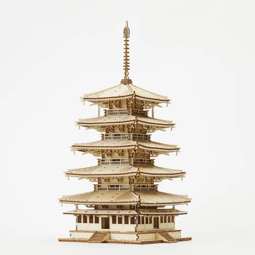 Vista 13 de Rompecabezas 3D de arquitectura de madera del castillo de Osaka, divertidos kits de manualidades de madera, regalo ideal para cumpleaños y recuerdos