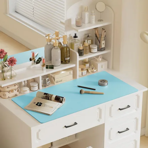 Vista 882 de Aothia Protector de escritorio de cuero, alfombrilla para mouse, alfombrilla de escritorio de oficina, 31.5 x 15.7 pulgadas, secante de escritorio