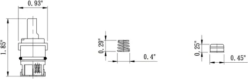 Vista 3 de Dura Faucet DF-RK200 Kit de reemplazo de cartucho RV para manijas de palanca de plástico