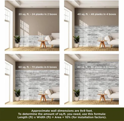 Vista 6 de Tablas Shiplap para pared, tablones de madera recuperada para decoración rústica, juego de 12 tablones de madera de granero (32 x 4 x 0.3 pulgadas)