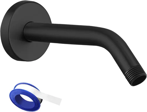 Vista 25 de Brazo de ducha Voolan con brida y cinta de teflón, brazo de extensión de cabezal de ducha para alcachofa de ducha fija en el baño, acero inoxidable