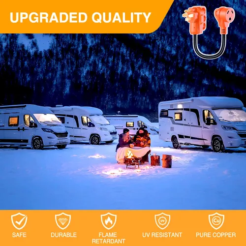 Vista 8 de Nilight Adaptador de corriente para autocaravana, enchufe macho a hembra, cable eléctrico resistente STW, cables impermeables para caravana