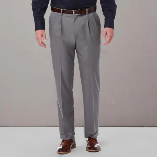 Vista 5 de Haggar Pantalón de traje elástico premium plisado frontal para hombre