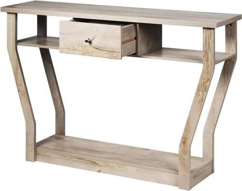 Vista 9 de Giantex Mesa consola de entrada de fácil montaje con cajón de almacenamiento y estante inferior, muebles multifuncionales para el hogar, pasillo