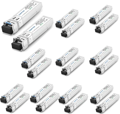 Vista 15 de 1 par de transceptores 10G SFP+ Bidi, módulo SFP monomodo LC 0.35 oz, mini gbic bidireccional de 10 Gb para Cisco SFP-10G-BXD-I