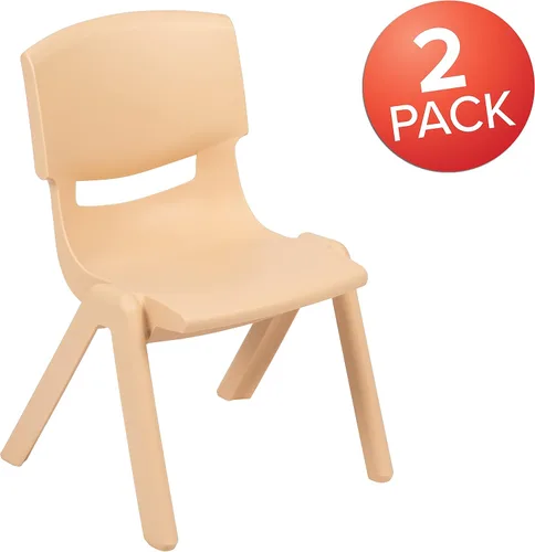 Vista 54 de Flash Furniture - Silla escolar apilable de plástico azul con altura de asiento de 10 1/2 pulgadas Construcción duradera, uso comercial